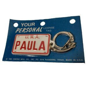 Paula USA License Plate Keychain Your Personal License Tag Personalized Vintage